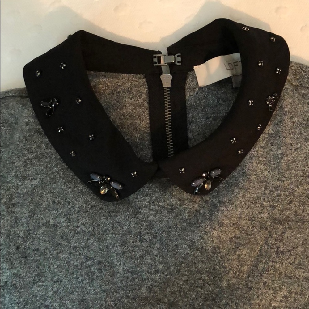 Loft Cotton Dress with Gem Collar